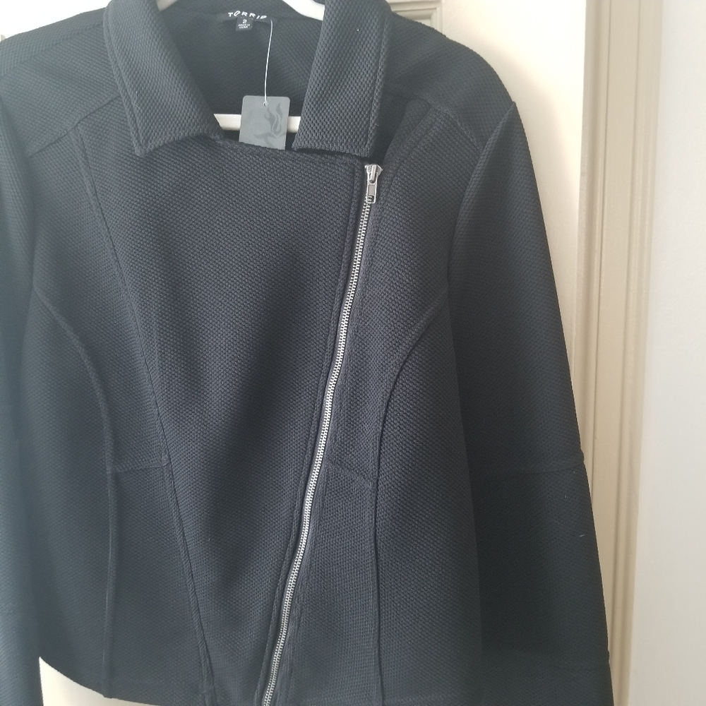 NWT Torrid Knit Moto Jacket Black Sz 2 (2X)